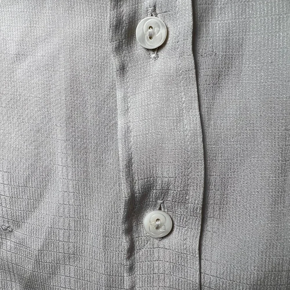 GUCCI Monogram Fabric 100% Silk‎ Taupe Button Down Men 15 1/2-39 AUTH VTG NWOT